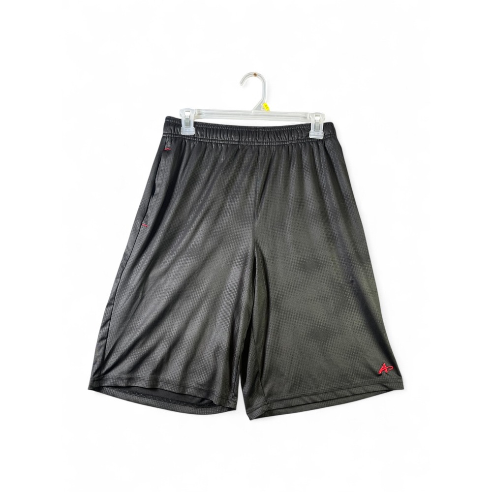 Athletech Mens Black Mesh Basketball Shorts Side Pockets Small Relaxed Fit